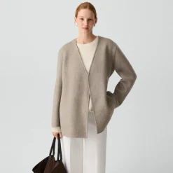 Reversible Cardigan Jacket in Double-Face Wool Twill