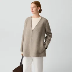 Reversible Cardigan Jacket in Double-Face Wool Twill