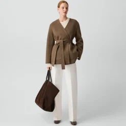 Reversible Cardigan Jacket in Double-Face Wool Twill
