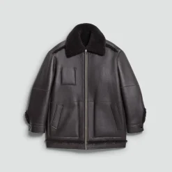 Reversible Cocoon Coat in Shearling