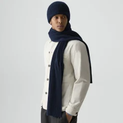 Ribbed Beanie in Cashmere