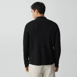 Ribbed Full-Zip Cardigan in Light Bilen
