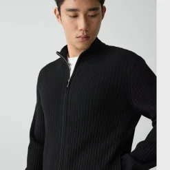 Ribbed Full-Zip Cardigan in Light Bilen