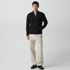Ribbed Full-Zip Cardigan in Light Bilen