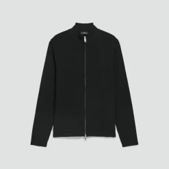 Ribbed Full-Zip Cardigan in Light Bilen