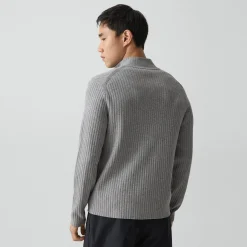 Ribbed Full-Zip Cardigan in Light Bilen