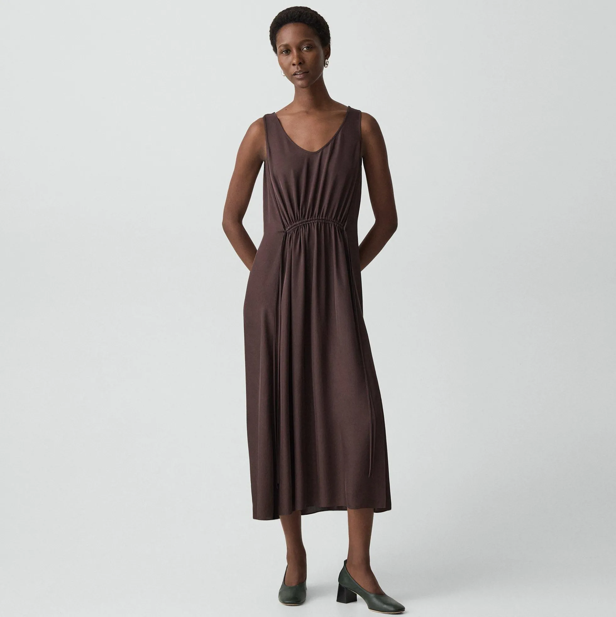 Ruched Pump in Smooth Leather
