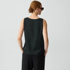 Scoop Neck Shell Top in Silk Georgette