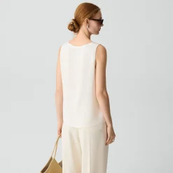 Scoop Neck Shell Top in Silk Georgette