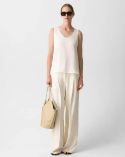 Scoop Neck Shell Top in Silk Georgette