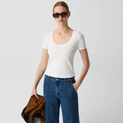 Scoop Neck Tee in Cotton