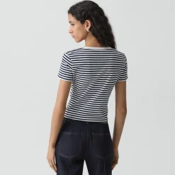 Scoop Neck Tee in Jersey Stripe