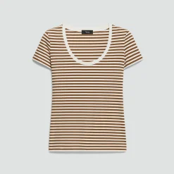 Scoop Neck Tee in Jersey Stripe