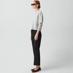 Seamed Kick Pant in Stretch Cotton-Blend