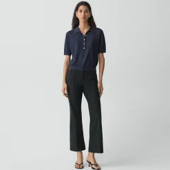 Seamed Kick Pant in Stretch Cotton-Blend