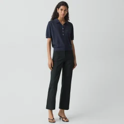 Seamed Kick Pant in Stretch Cotton-Blend