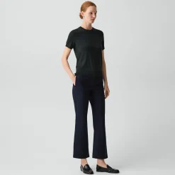 Seamed Kick Pant in Stretch Cotton-Blend