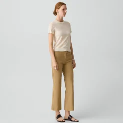Seamed Kick Pant in Stretch Cotton-Blend