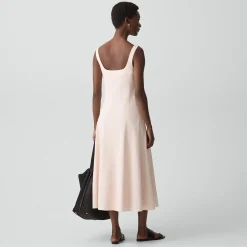 Seamed Square Neck Dress in Good Linen