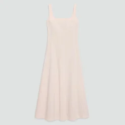 Seamed Square Neck Dress in Good Linen