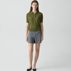 Sheer Polo Shirt in Linen Knit