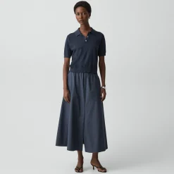 Sheer Polo Shirt in Linen Knit