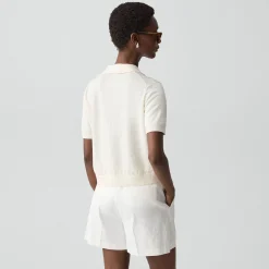 Sheer Polo Shirt in Linen Knit