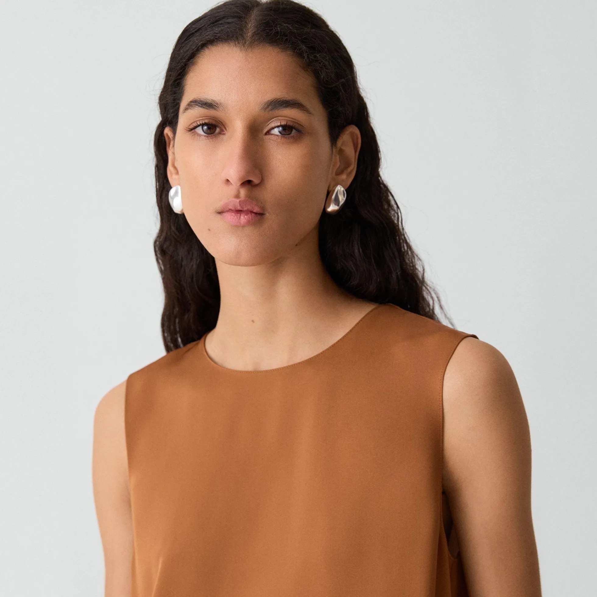 Shell Top in Silk Georgette