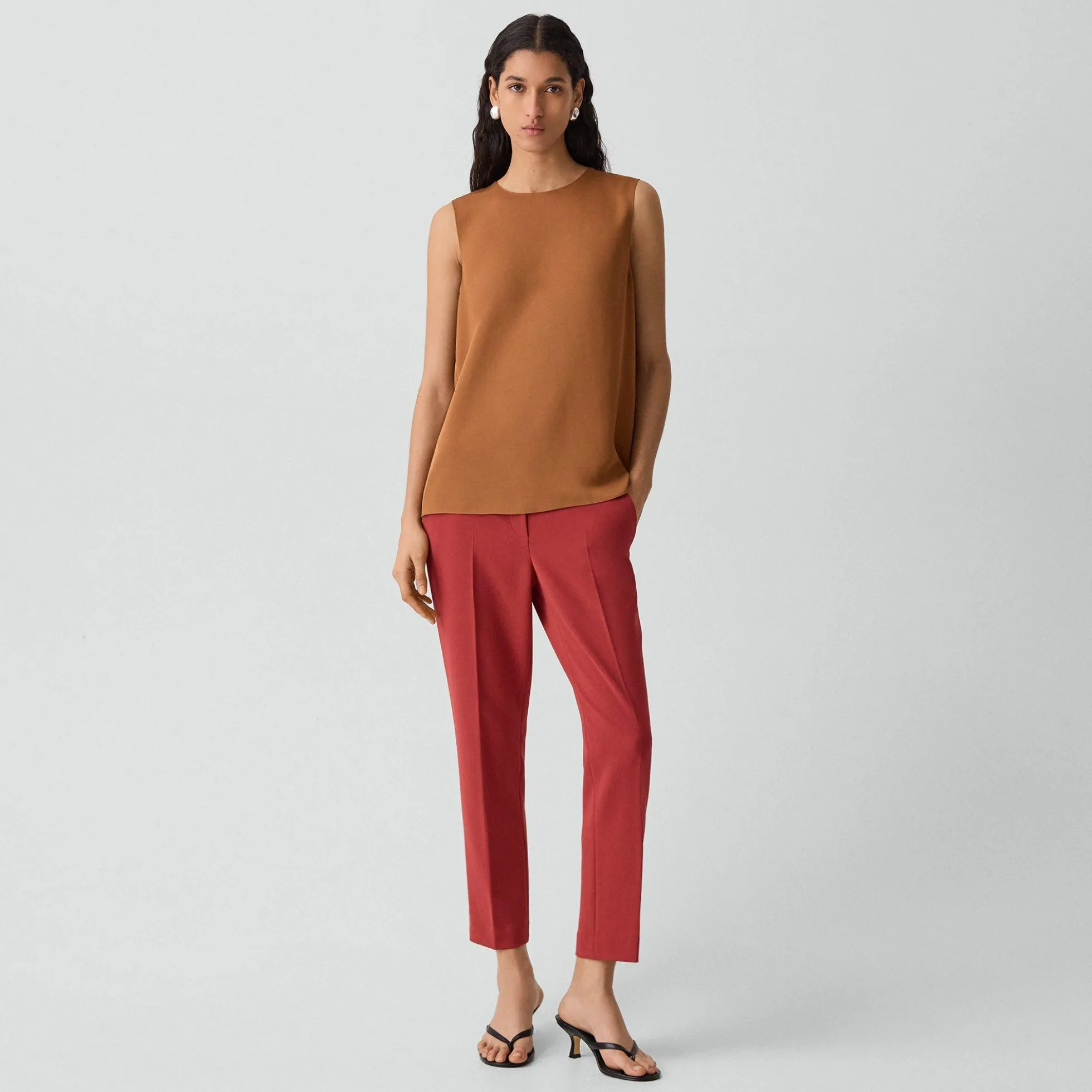 Shell Top in Silk Georgette