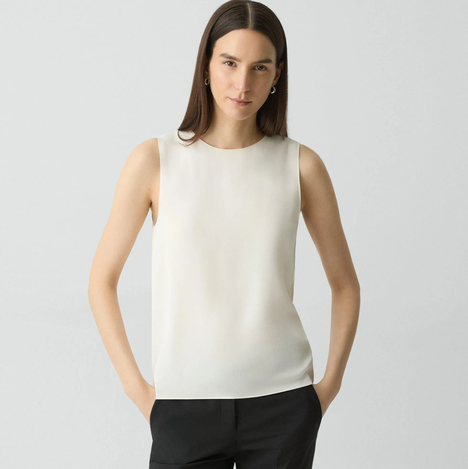 Shell Top in Silk Georgette