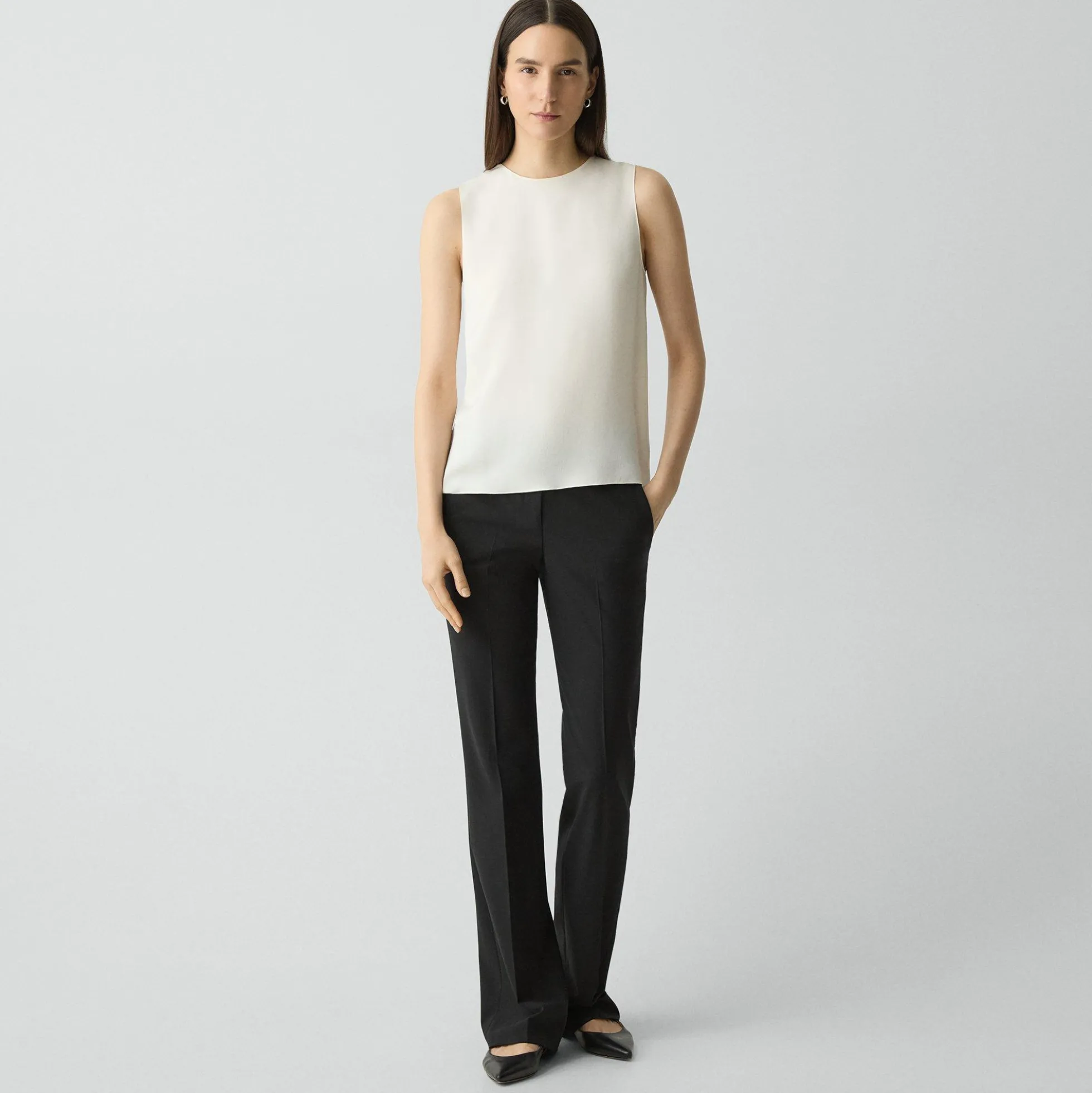Shell Top in Silk Georgette