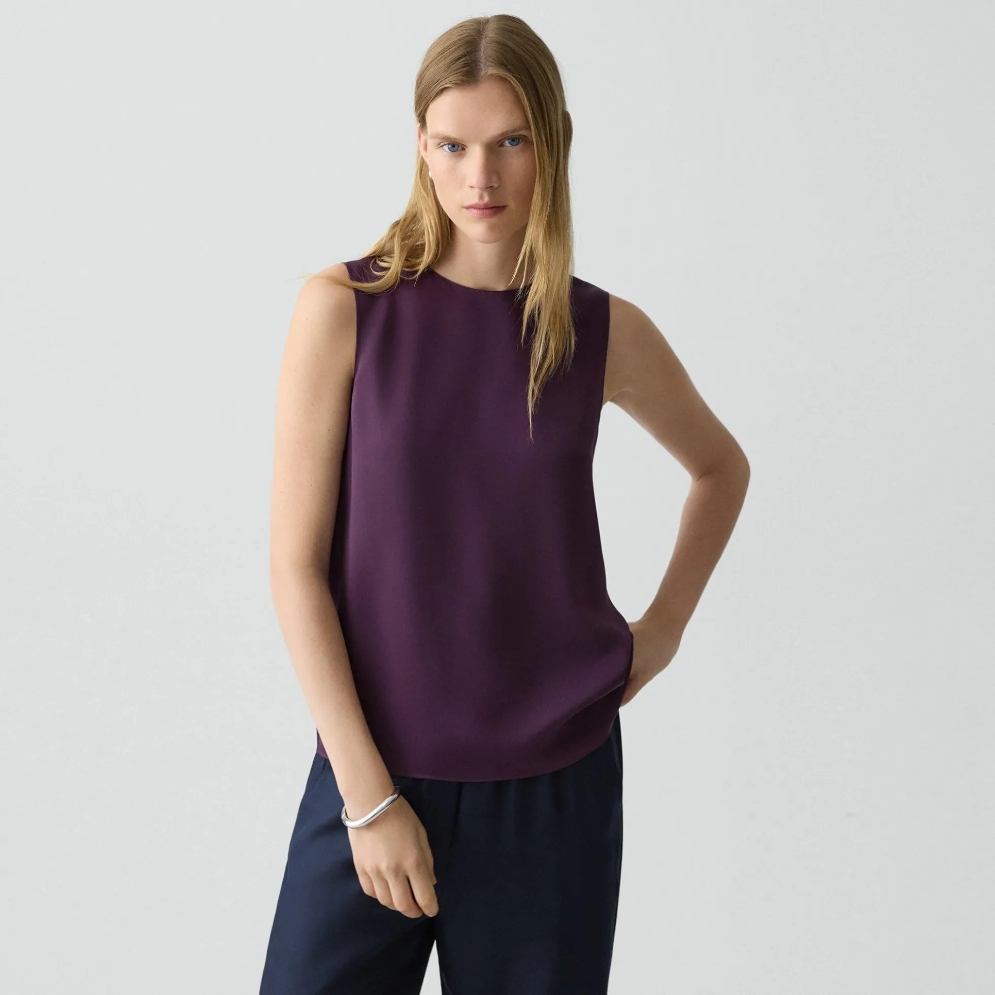 Shell Top in Silk Georgette