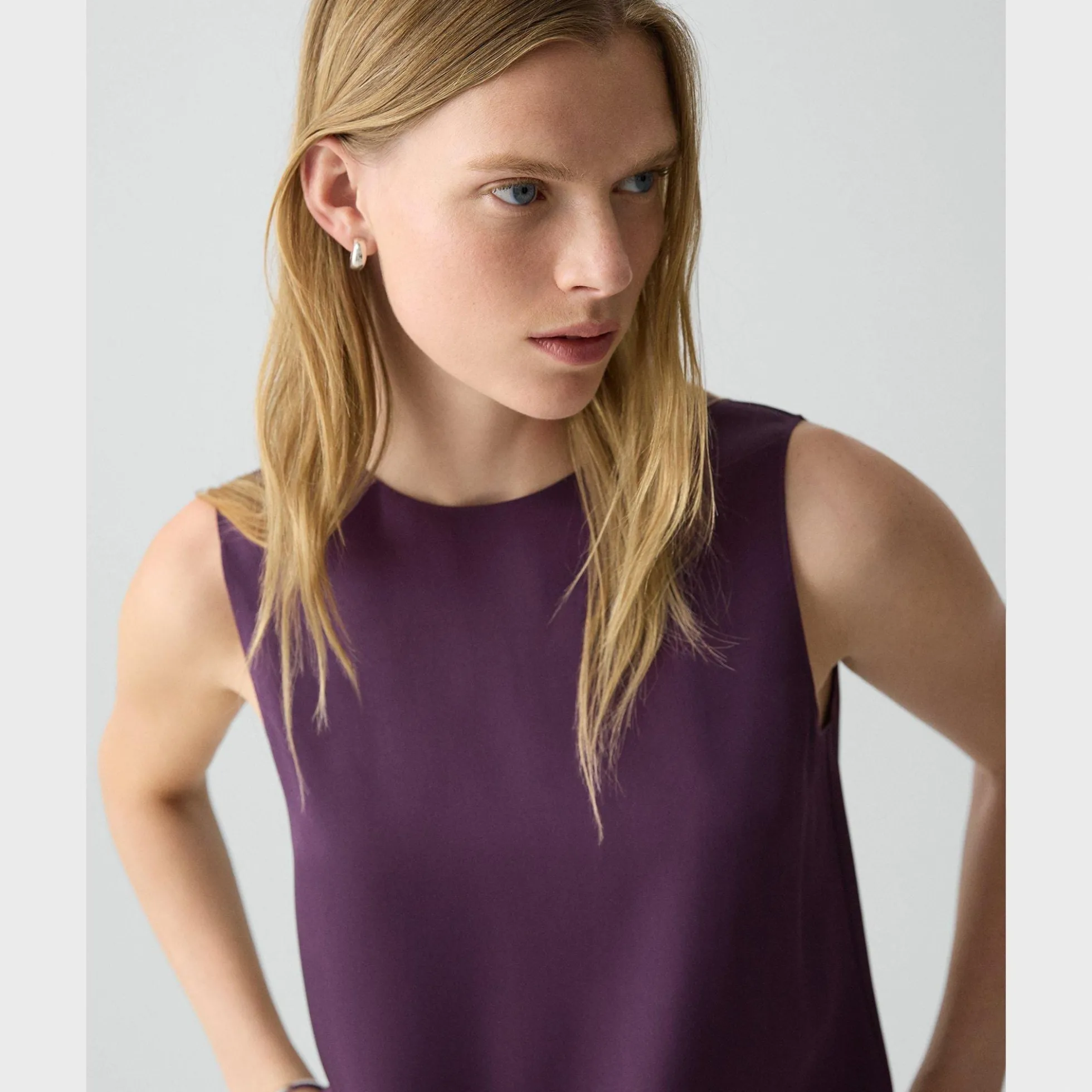 Shell Top in Silk Georgette