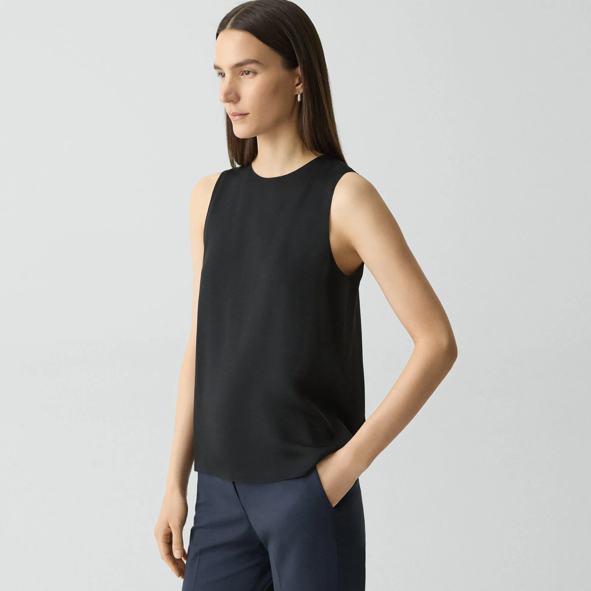 Shell Top in Silk Georgette