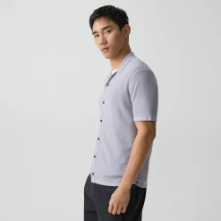 Short-Sleeve Button-Up Shirt in Light Bilen