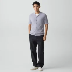 Short-Sleeve Button-Up Shirt in Light Bilen