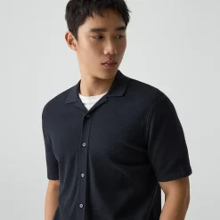 Short-Sleeve Button-Up Shirt in Light Bilen