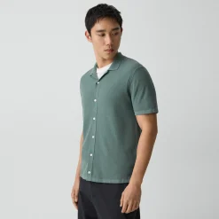 Short-Sleeve Button-Up Shirt in Light Bilen