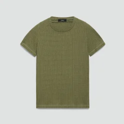 Shrunken Crewneck Tee in Ribbed Cotton-Blend