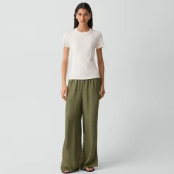 Shrunken Crewneck Tee in Ribbed Cotton-Blend