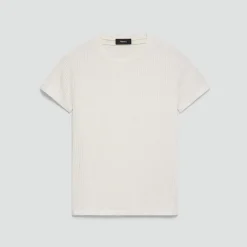 Shrunken Crewneck Tee in Ribbed Cotton-Blend