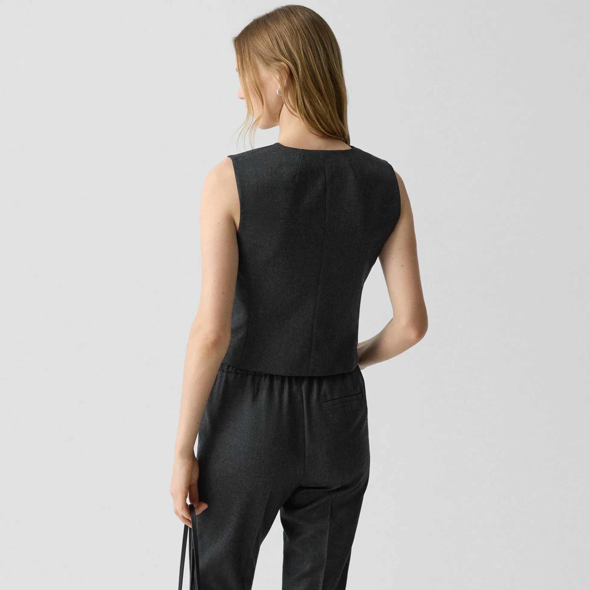 Shrunken Double-Breasted Vest in Sleek Flannel