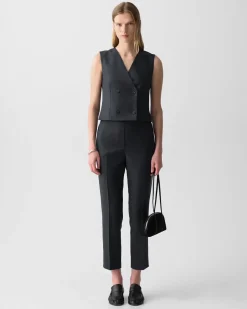 Shrunken Double-Breasted Vest in Sleek Flannel