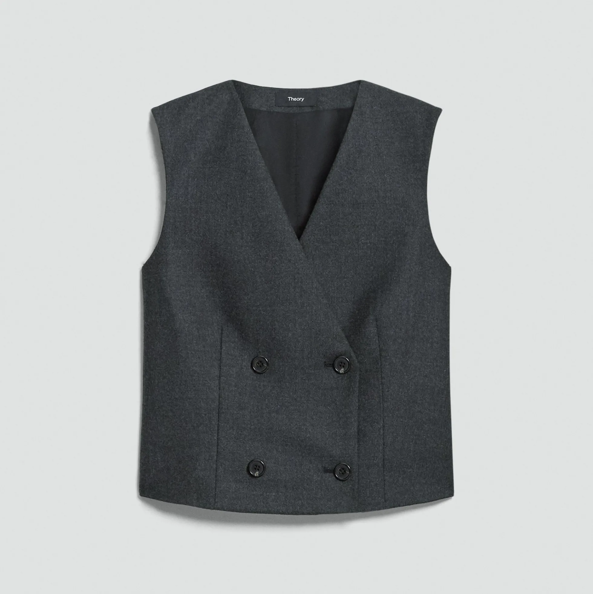 Shrunken Double-Breasted Vest in Sleek Flannel