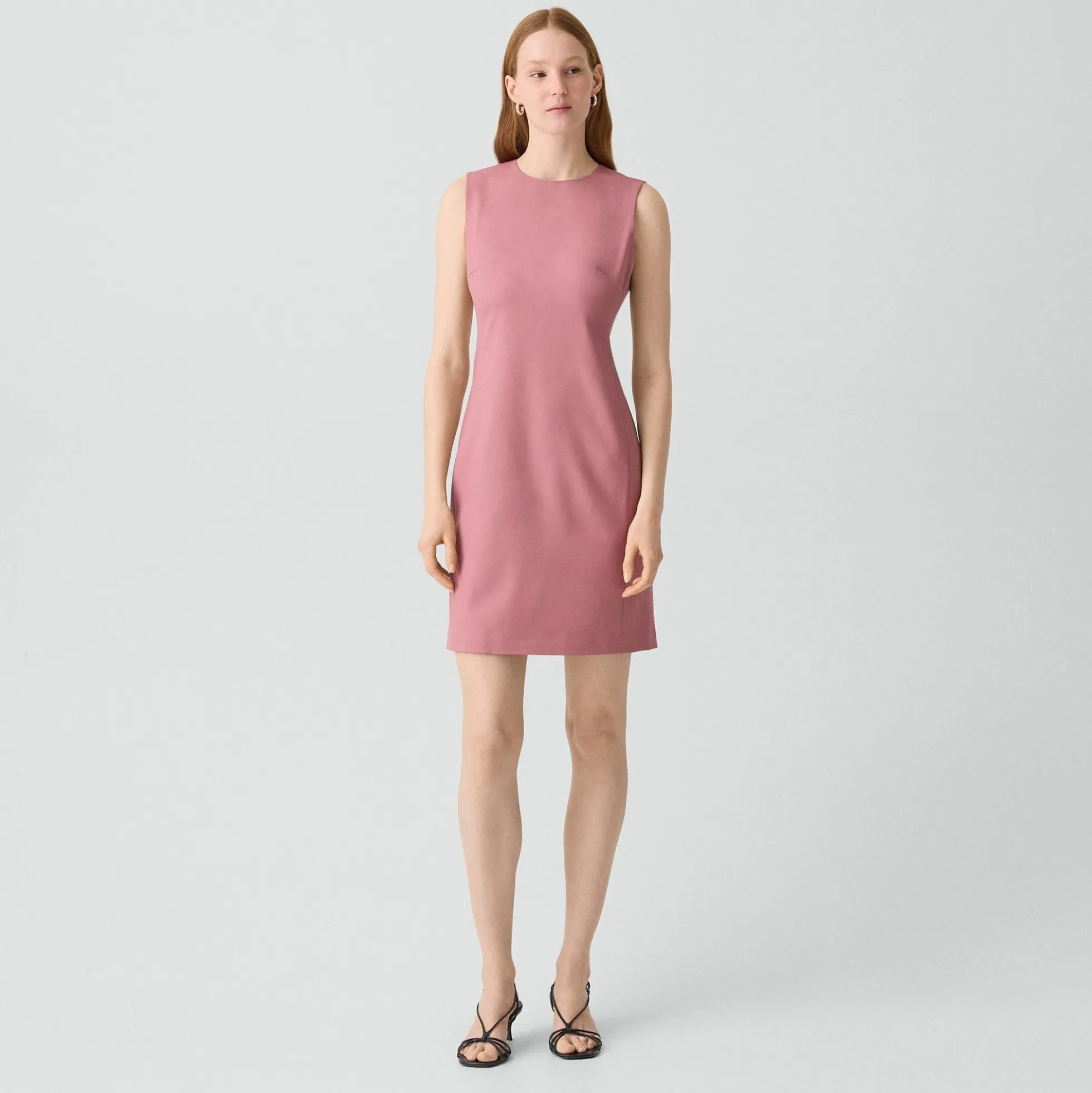 Sleeveless Fitted Dress in Good Wool