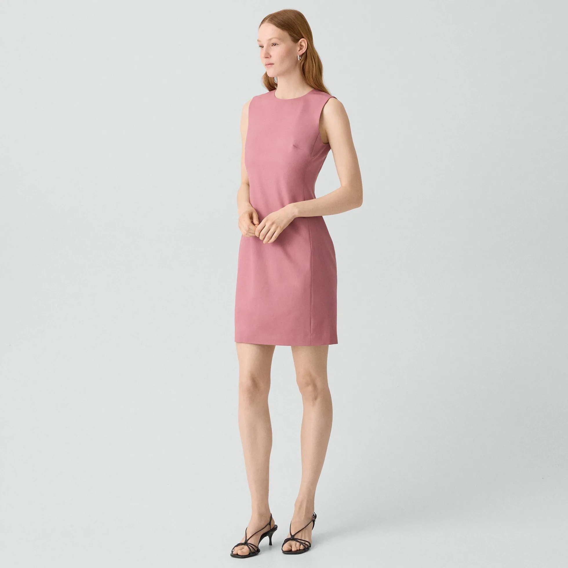 Sleeveless Fitted Dress in Good Wool