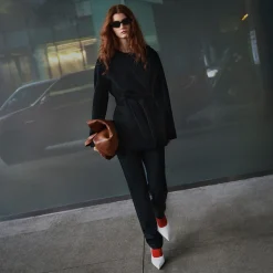 Slim Leg Pant in Wool-Blend Knit