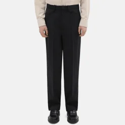 Slim-Straight Wool Gabardine Pant