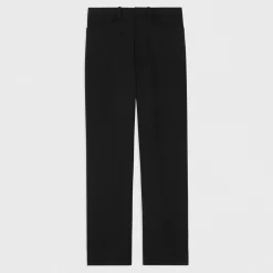 Slim-Straight Wool Gabardine Pant