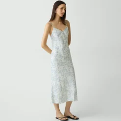Slip Dress in Floral Satin Georgette